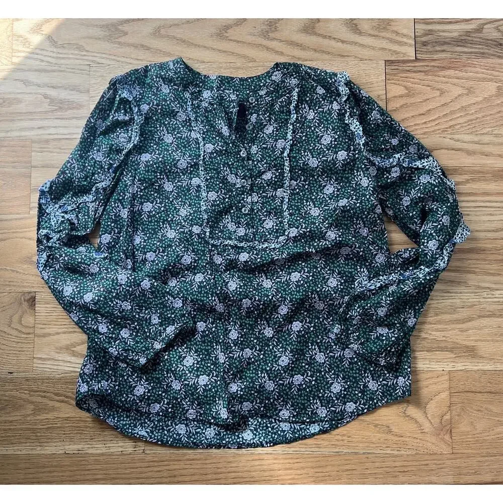 J.Crew Liberty Fabric Ruffle Blouse Mixed Franklyn Floral